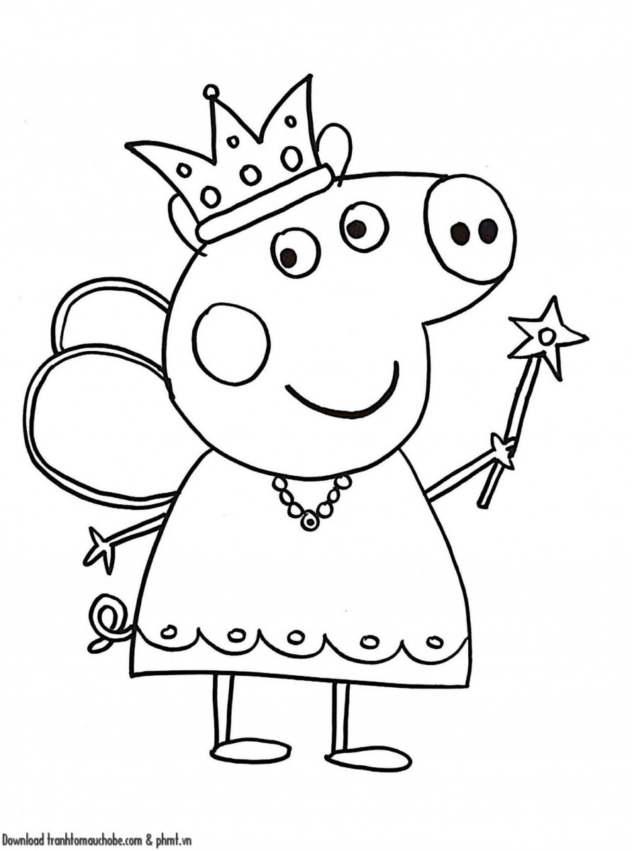 tranh to mau con heo ngo nghinh va de thuong 14