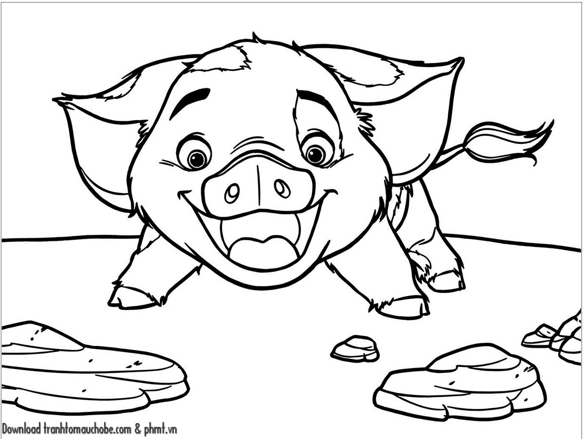 tranh to mau con heo ngo nghinh va de thuong 15