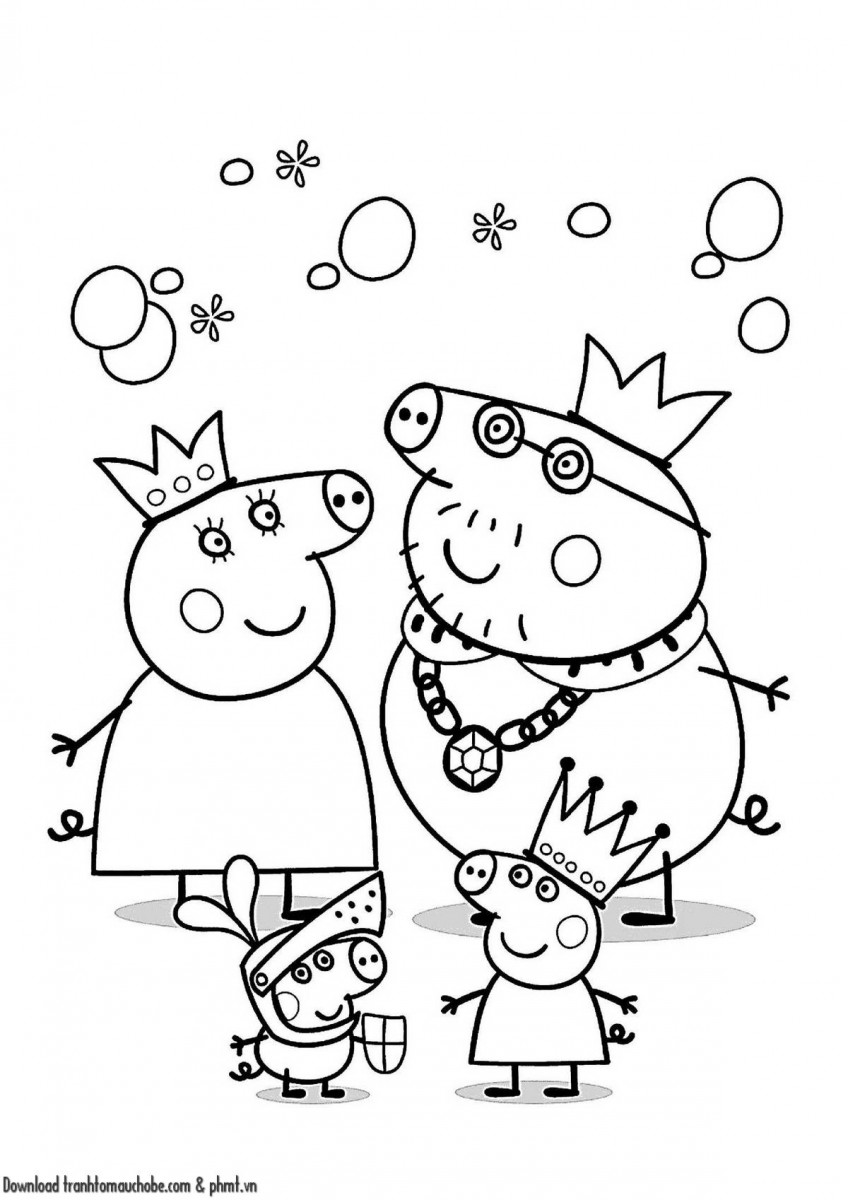 tranh to mau con heo ngo nghinh va de thuong 16