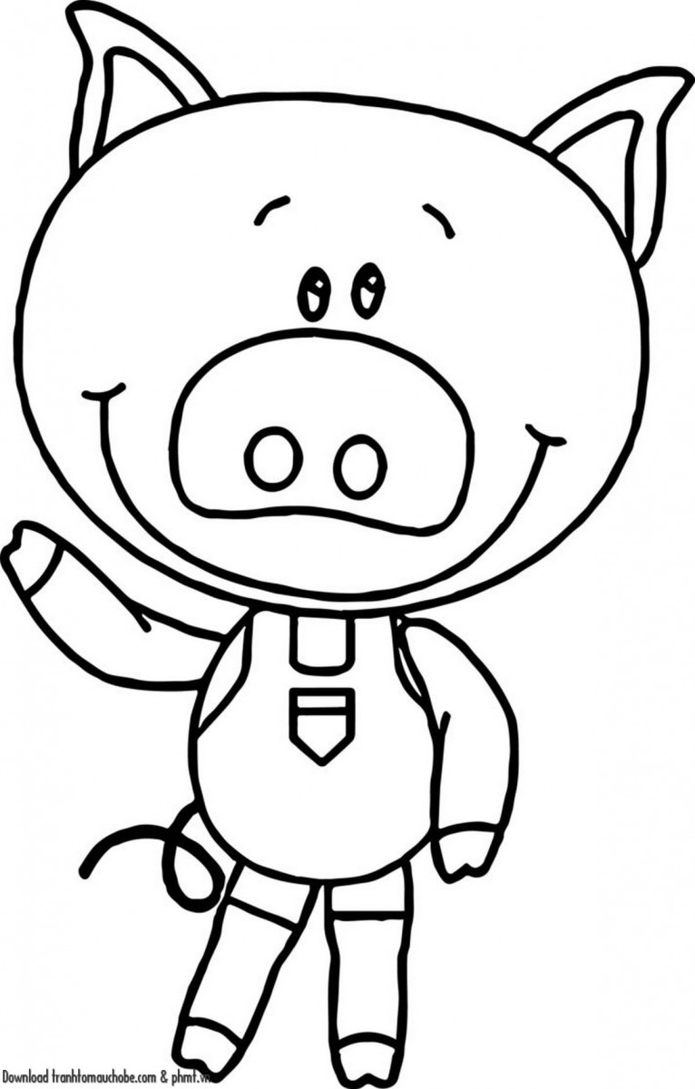 tranh to mau con heo ngo nghinh va de thuong 18