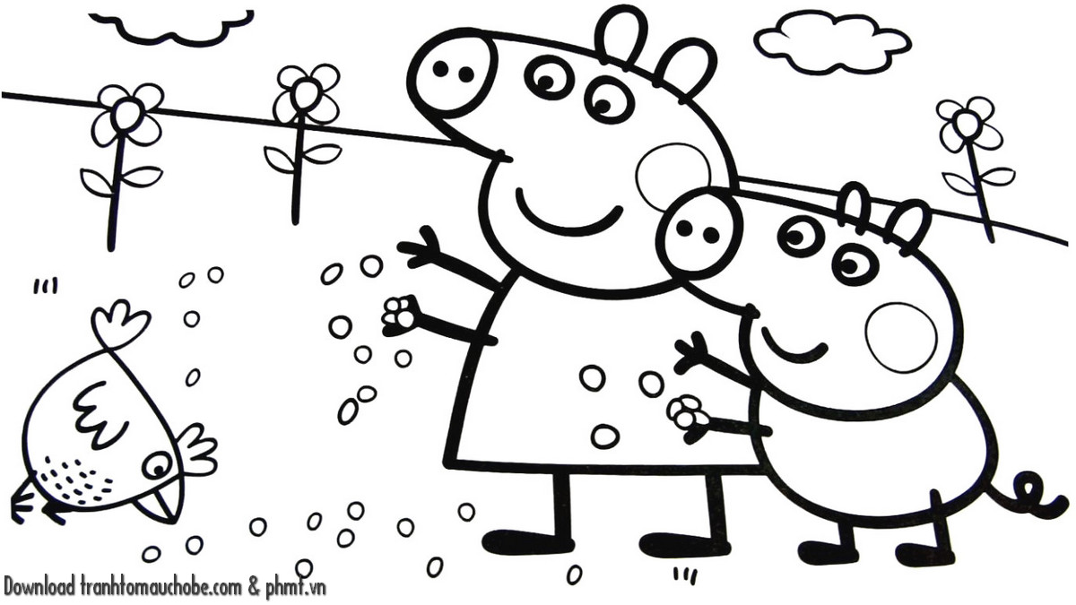 tranh to mau con heo ngo nghinh va de thuong 19