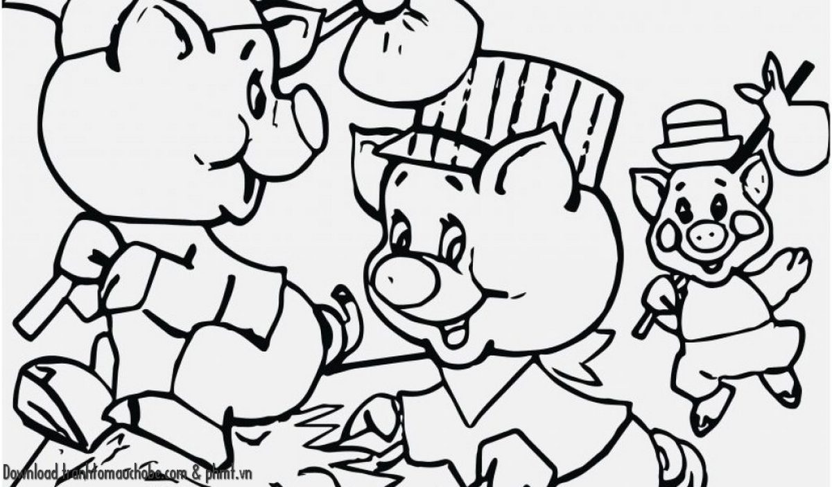 tranh to mau con heo ngo nghinh va de thuong 20