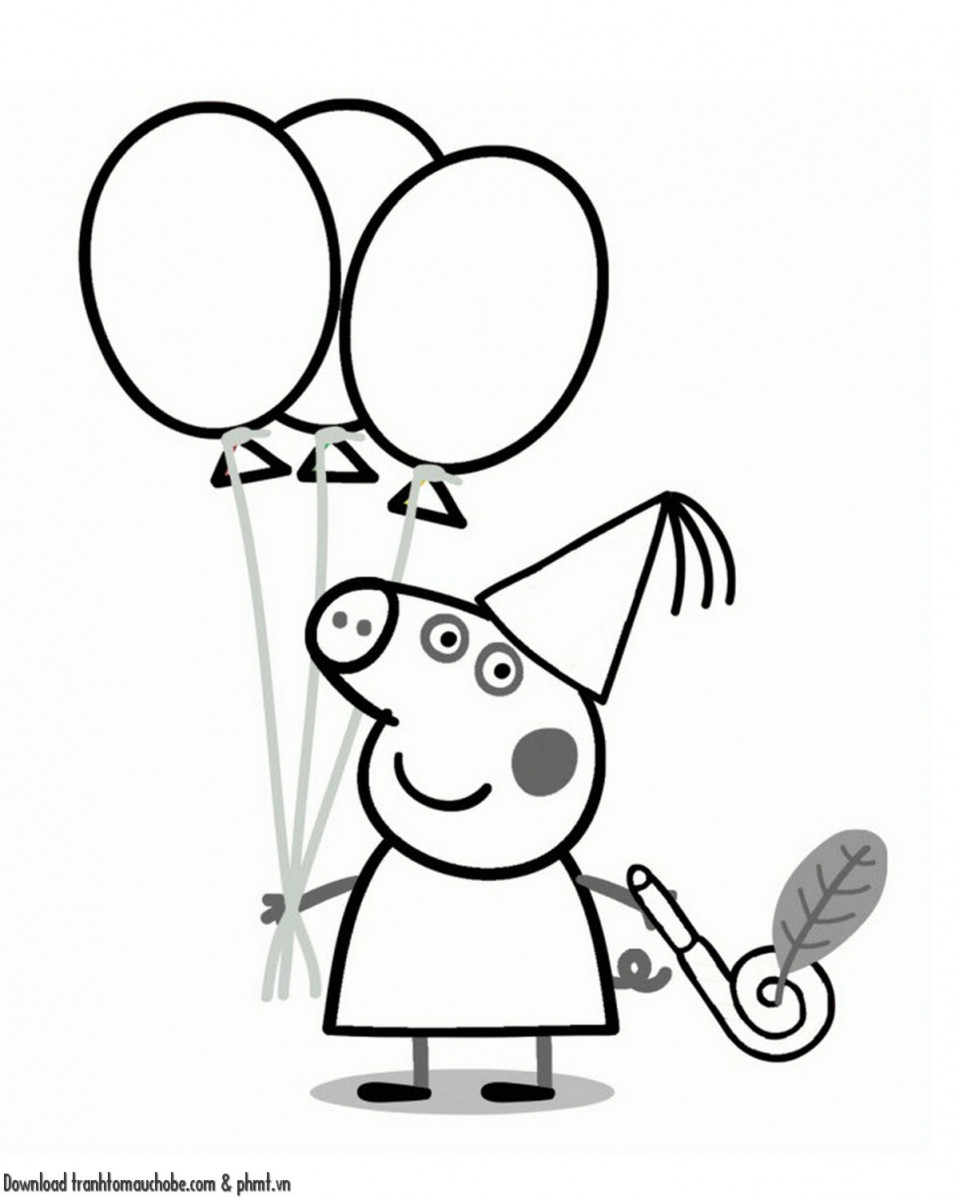 tranh to mau con heo ngo nghinh va de thuong 21