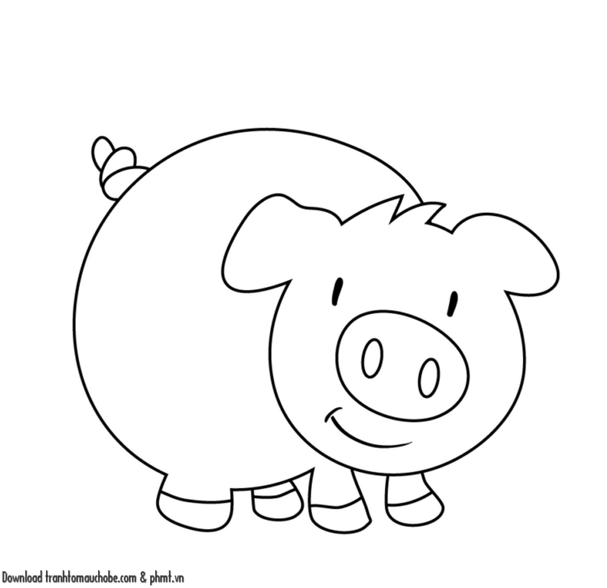 tranh to mau con heo ngo nghinh va de thuong 22