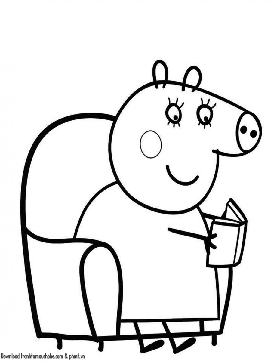 tranh to mau con heo ngo nghinh va de thuong 23