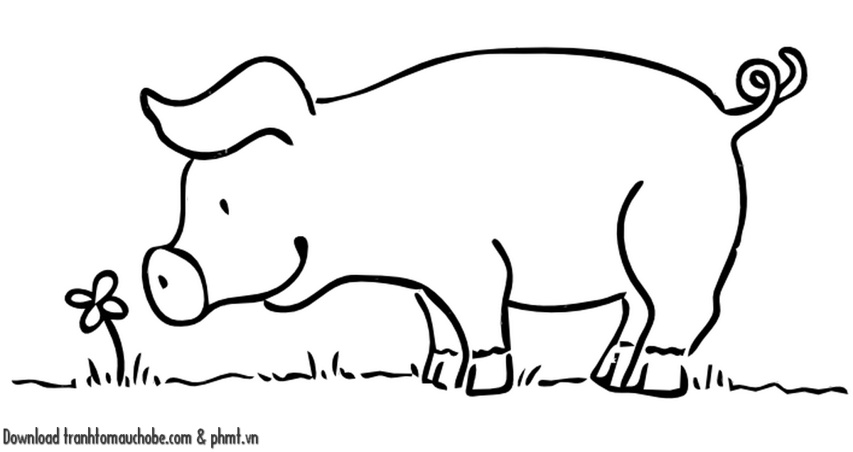 tranh to mau con heo ngo nghinh va de thuong 25