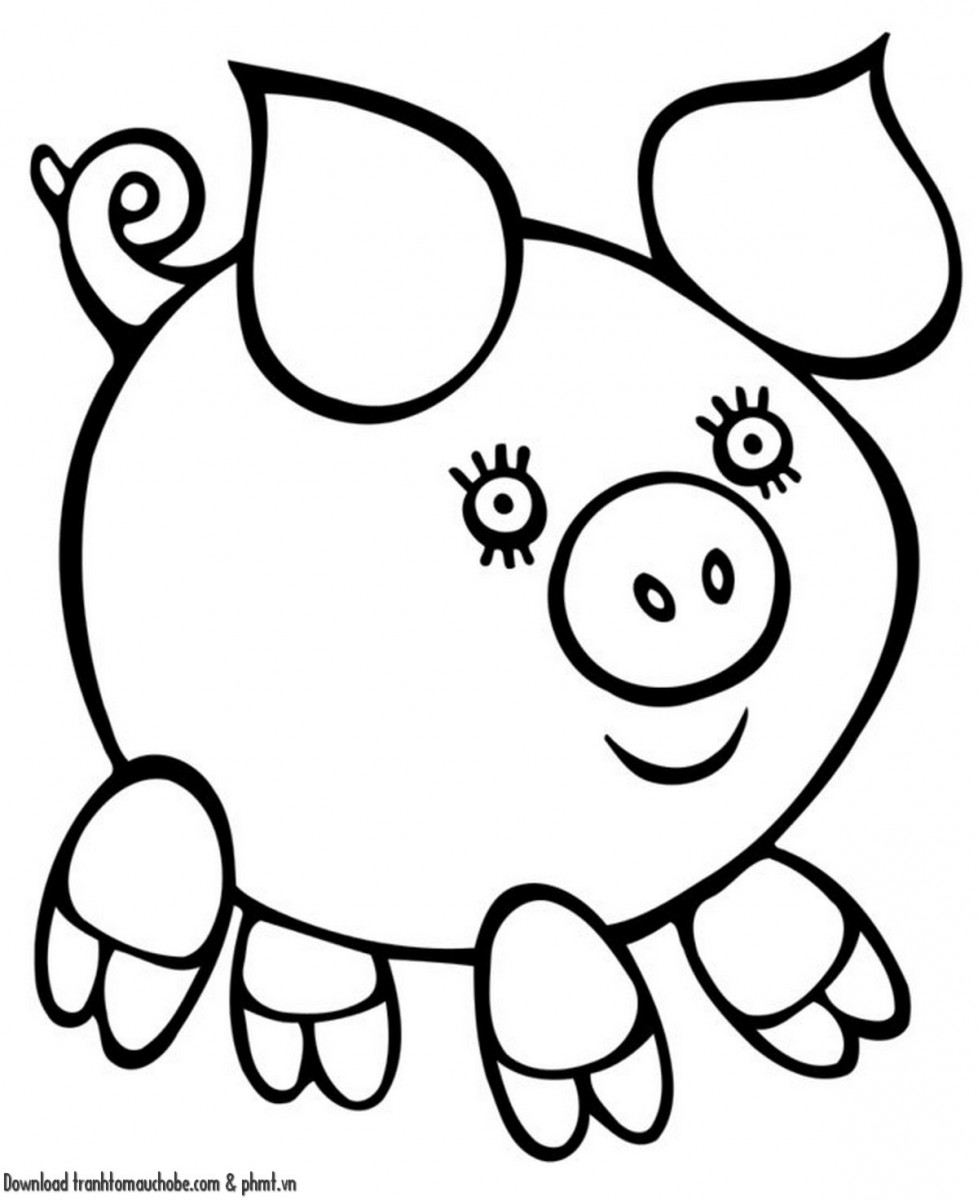 tranh to mau con heo ngo nghinh va de thuong 26