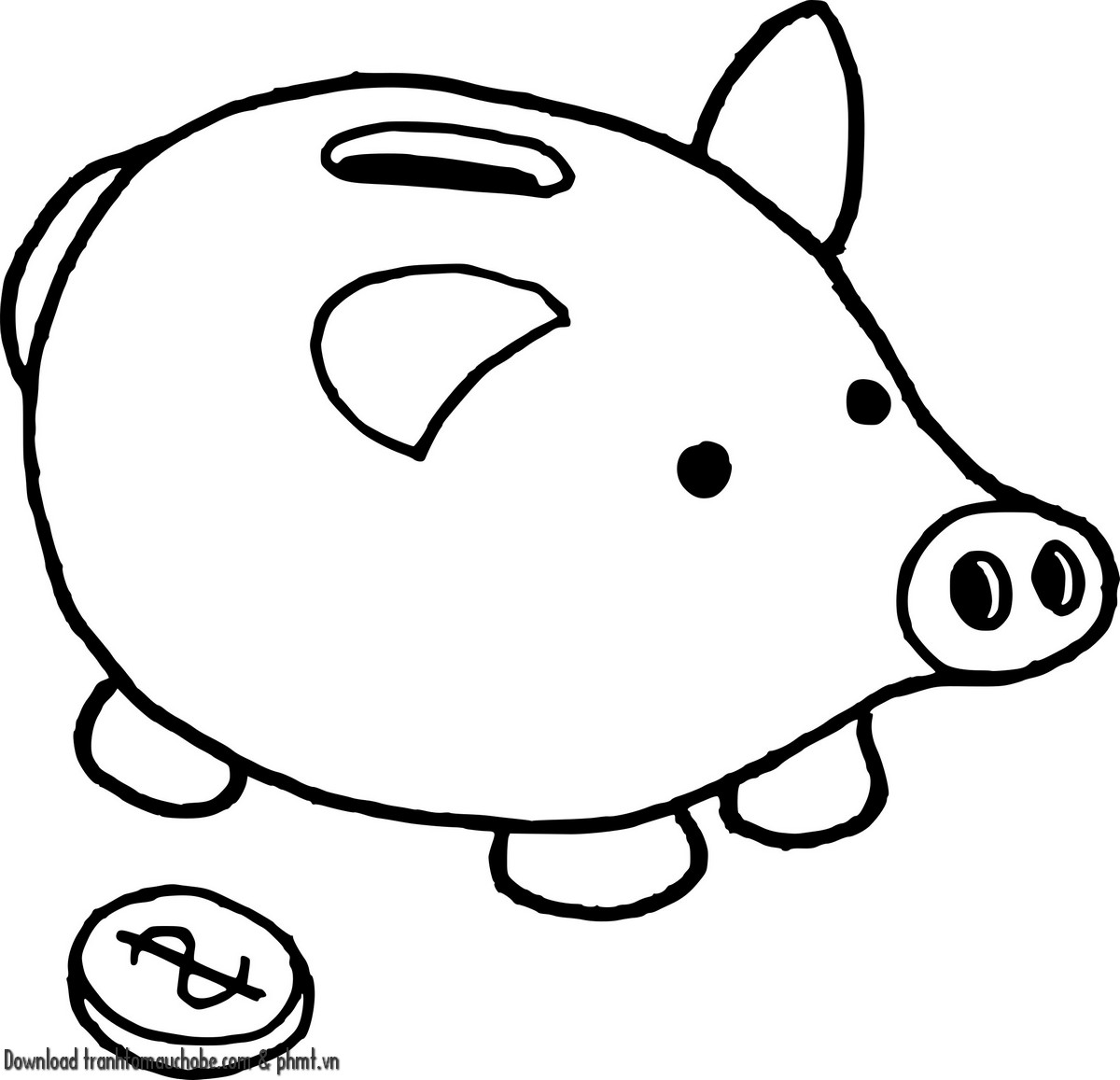 tranh to mau con heo ngo nghinh va de thuong 27