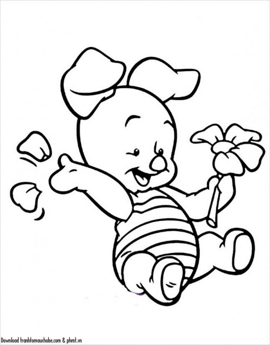 tranh to mau con heo ngo nghinh va de thuong 29