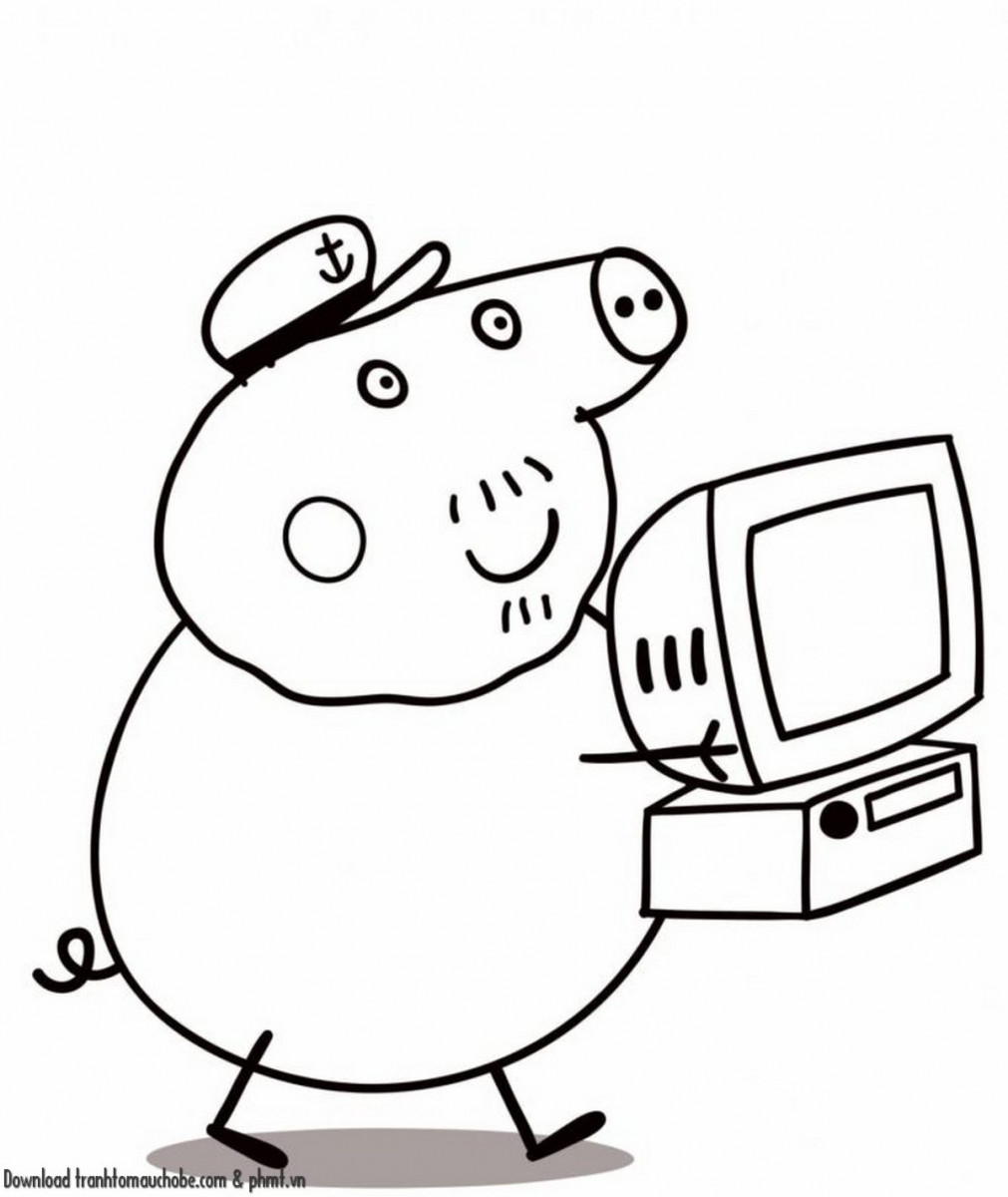 tranh to mau con heo ngo nghinh va de thuong 31