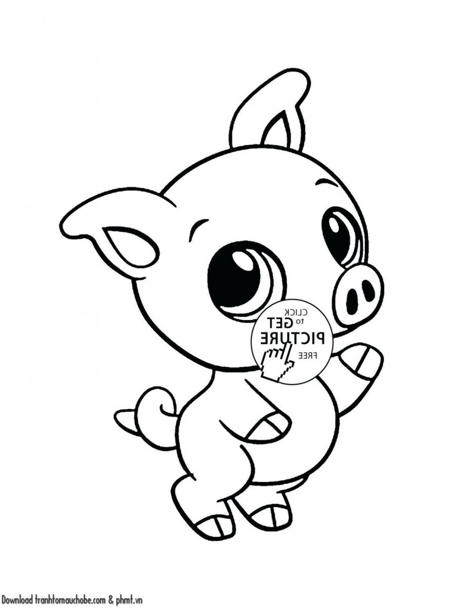 tranh to mau con heo ngo nghinh va de thuong 32