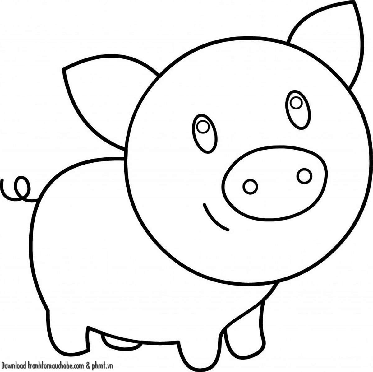 tranh to mau con heo ngo nghinh va de thuong 33