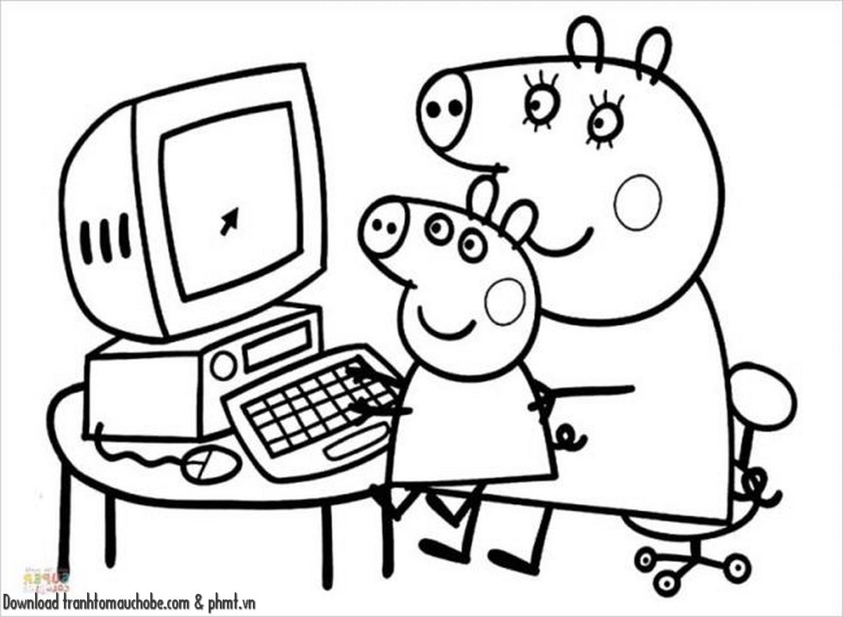 tranh to mau con heo ngo nghinh va de thuong 34