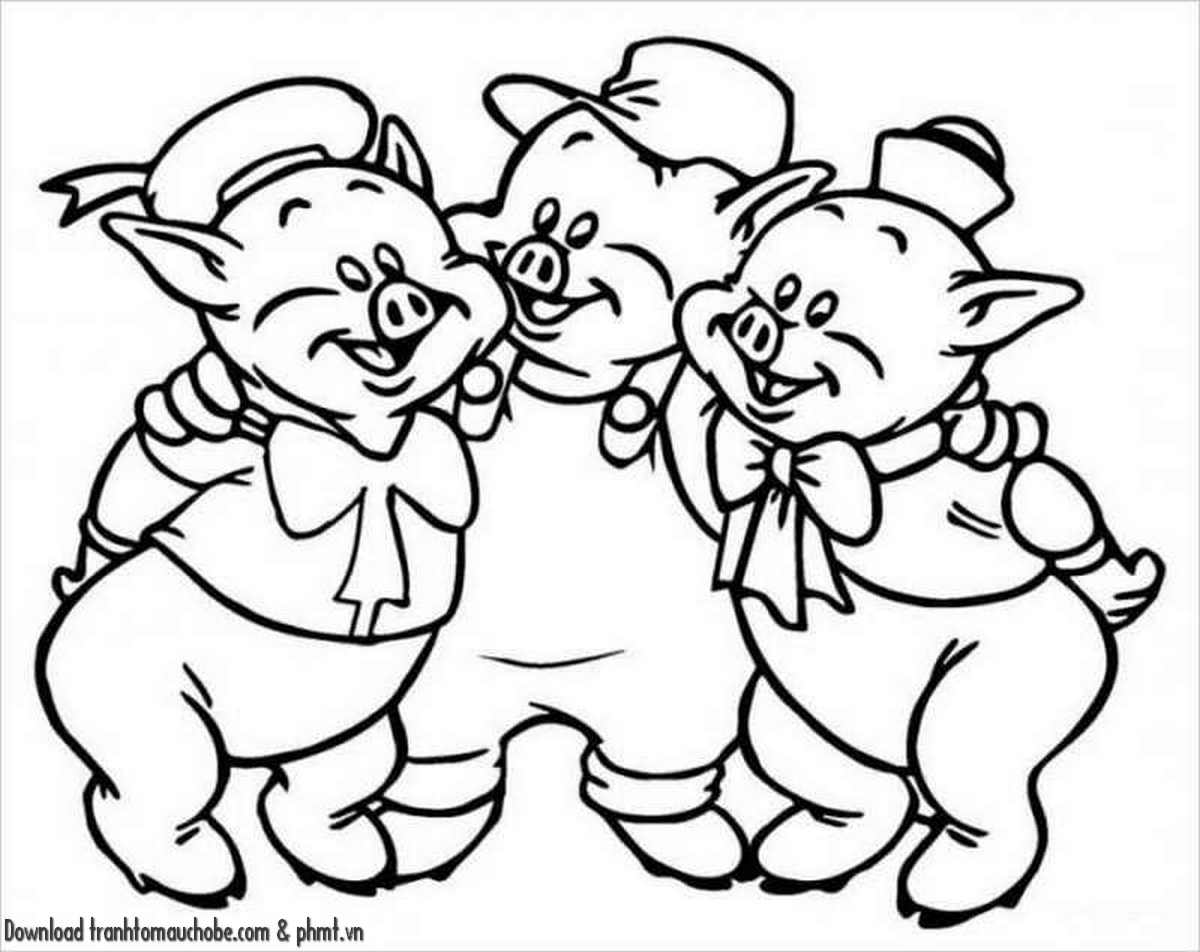 tranh to mau con heo ngo nghinh va de thuong 36