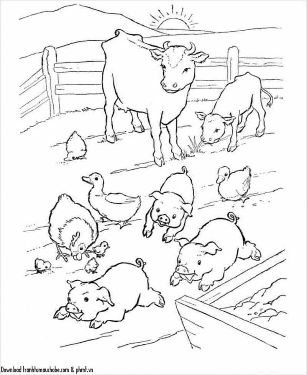 tranh to mau con heo ngo nghinh va de thuong 43