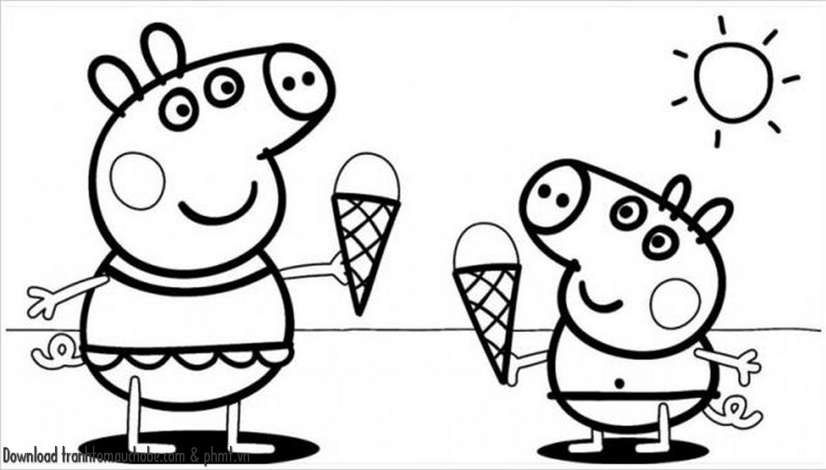 tranh to mau con heo ngo nghinh va de thuong 45