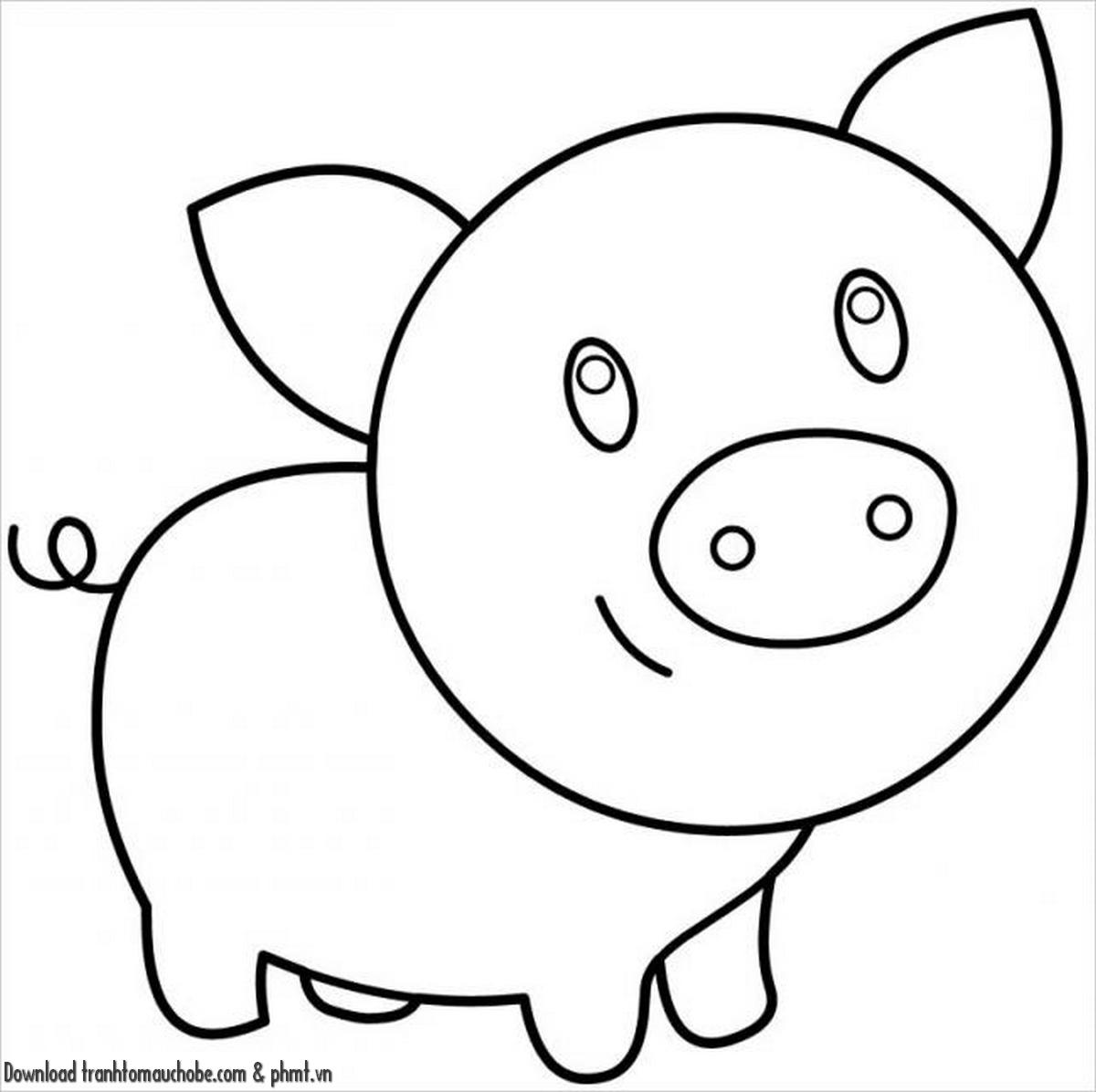 tranh to mau con heo ngo nghinh va de thuong 46