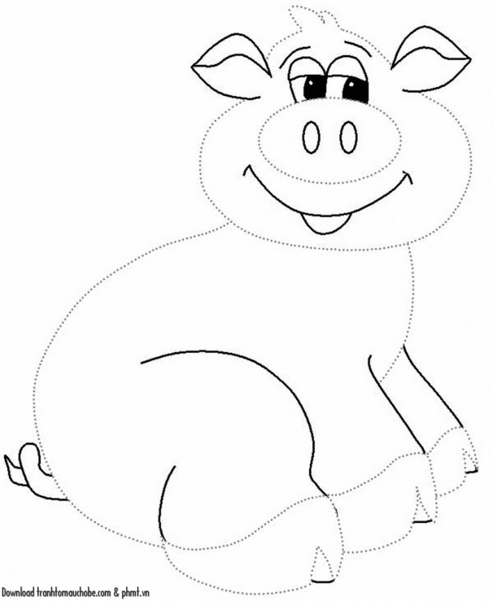 tranh to mau con heo ngo nghinh va de thuong 47