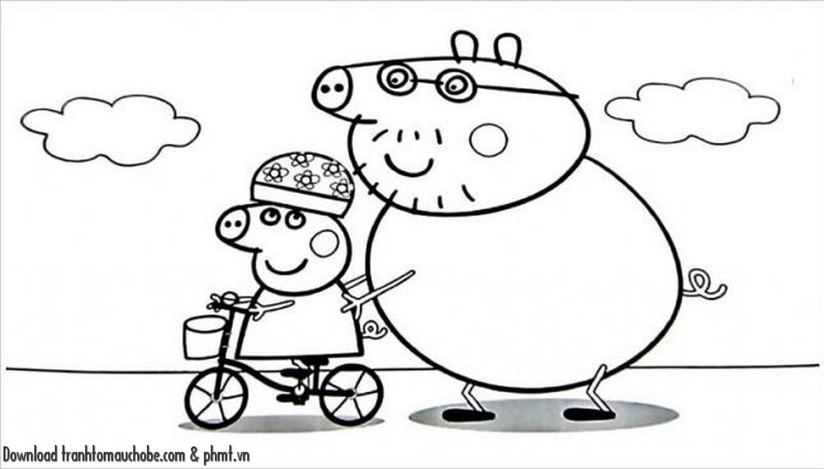 tranh to mau con heo ngo nghinh va de thuong 49