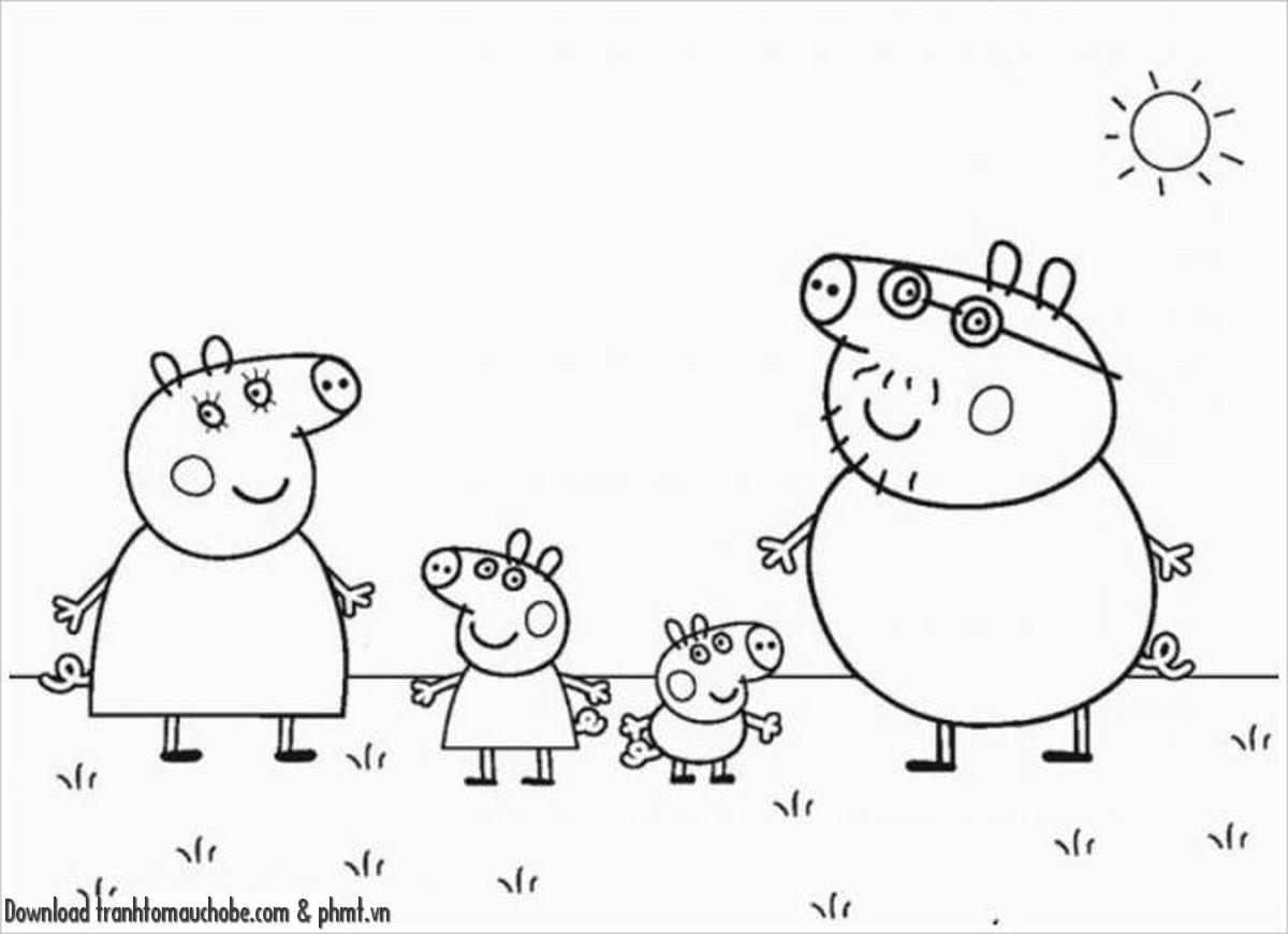 tranh to mau con heo ngo nghinh va de thuong 50