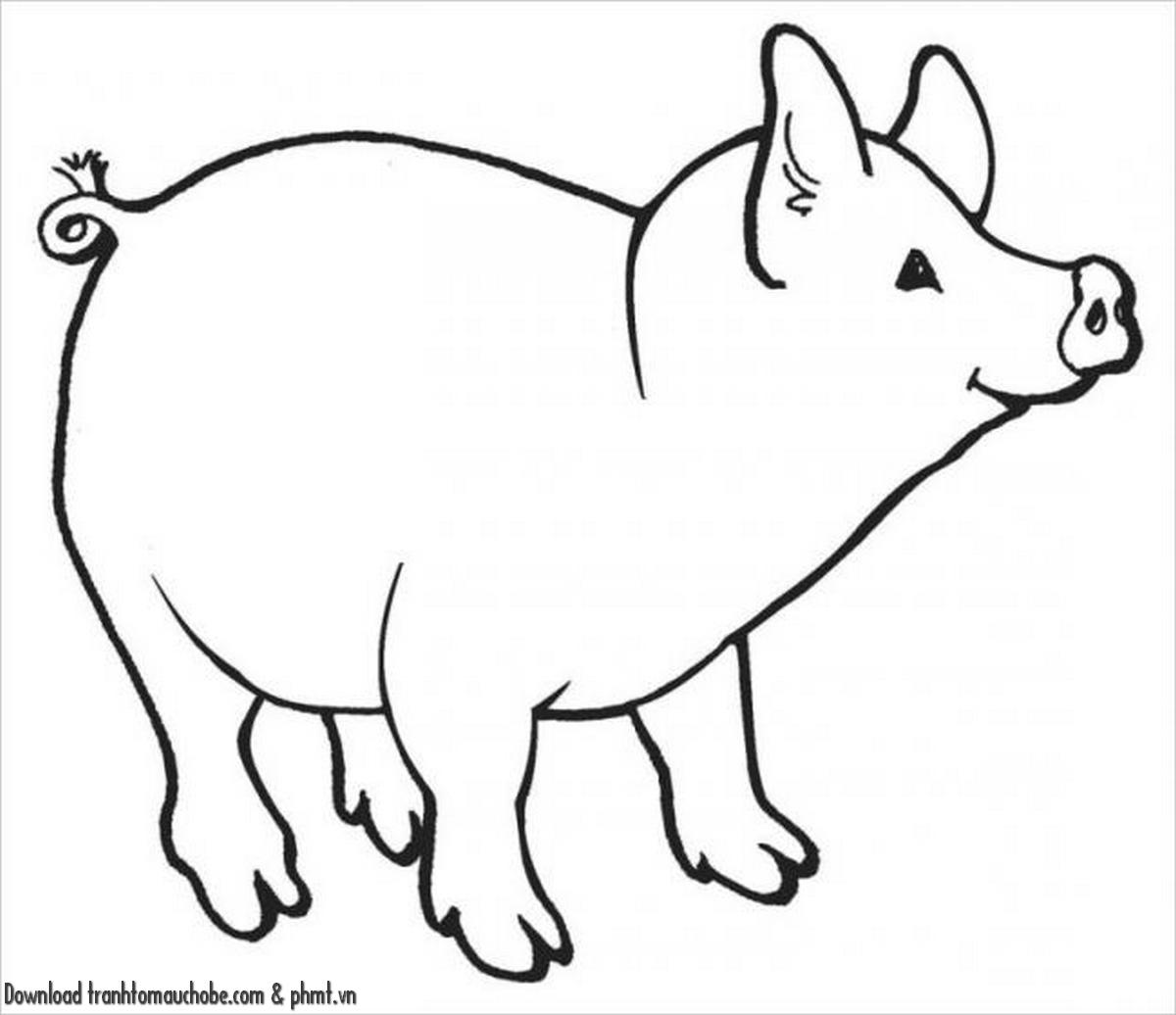 tranh to mau con heo ngo nghinh va de thuong 51