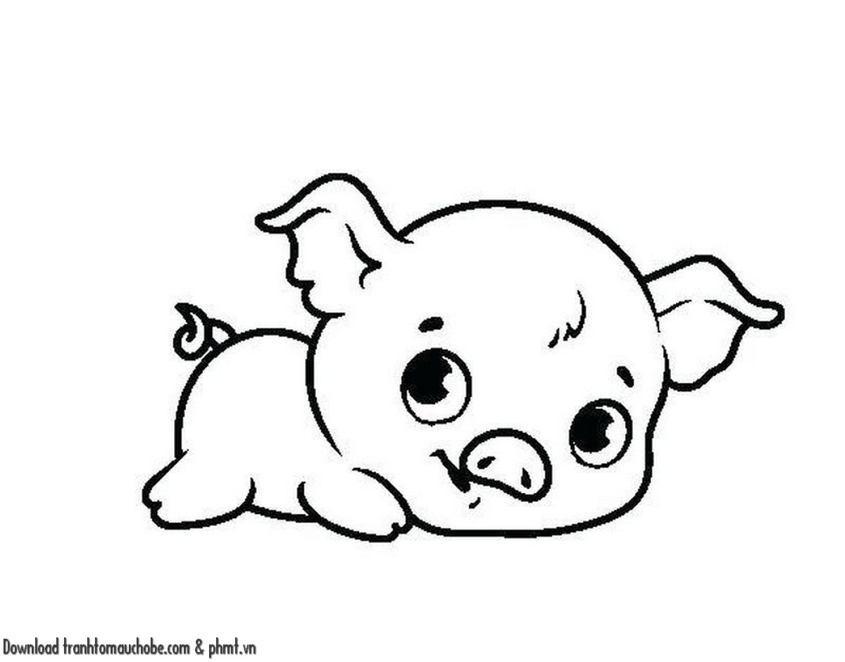 tranh to mau con heo ngo nghinh va de thuong 52