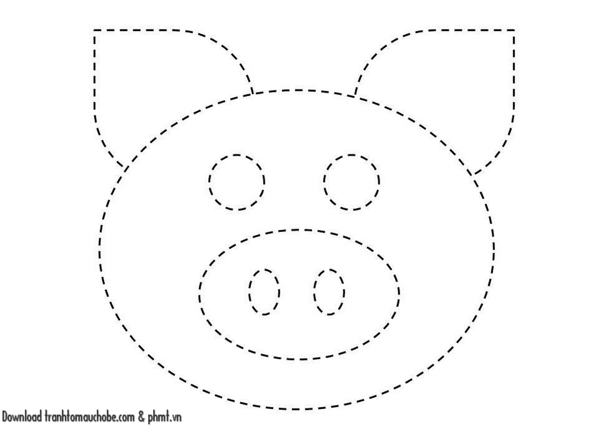 tranh to mau con heo ngo nghinh va de thuong 53