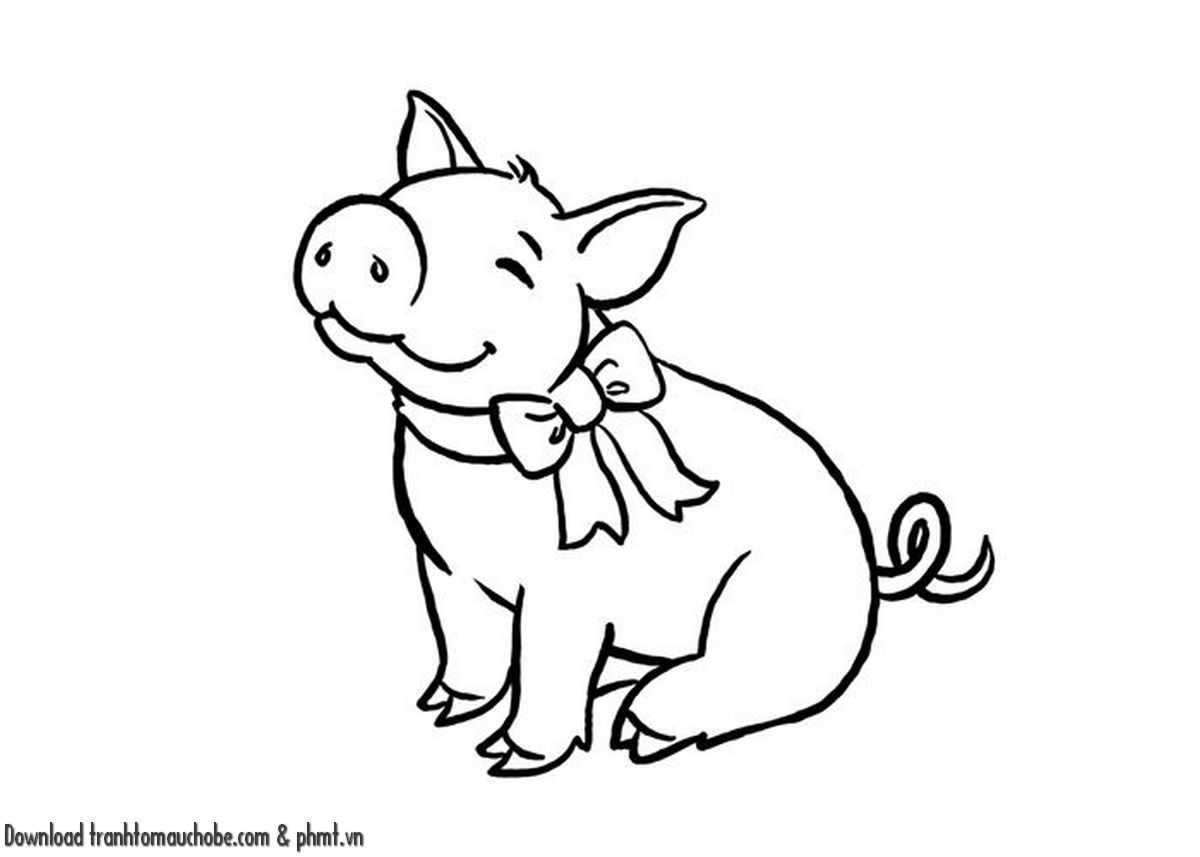 tranh to mau con heo ngo nghinh va de thuong 54