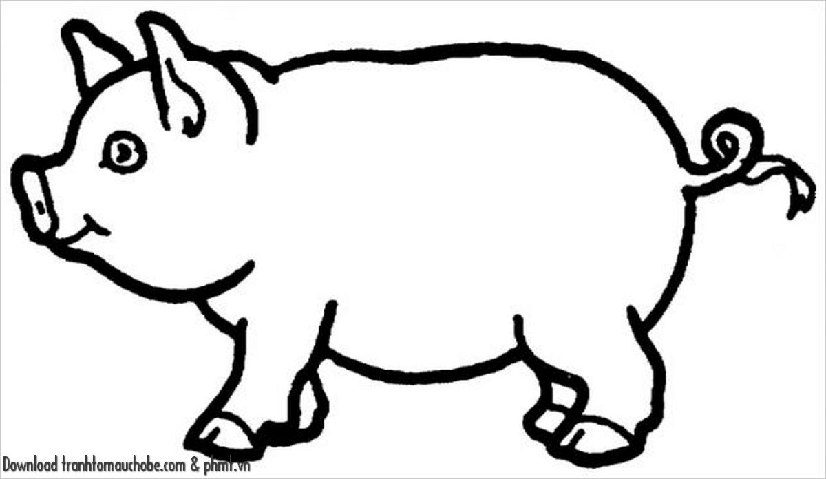 tranh to mau con heo ngo nghinh va de thuong 55