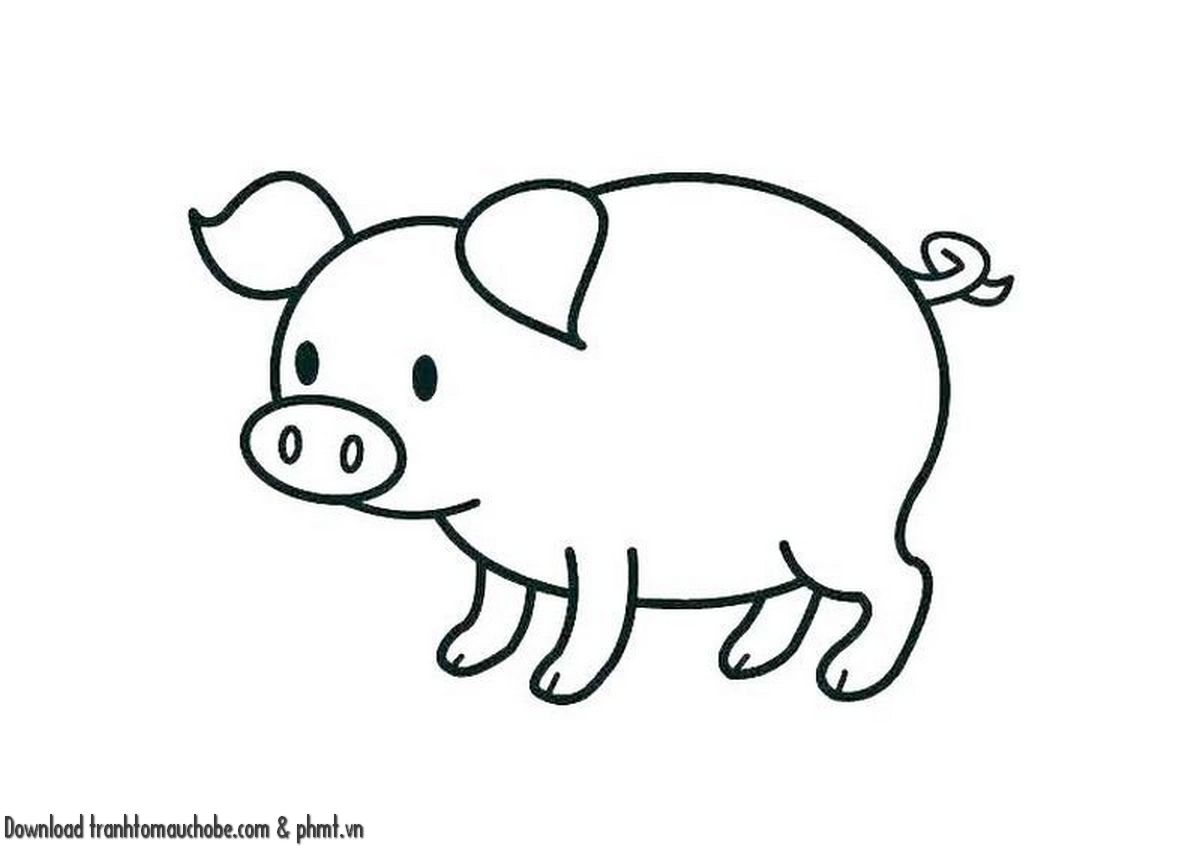tranh to mau con heo ngo nghinh va de thuong 56