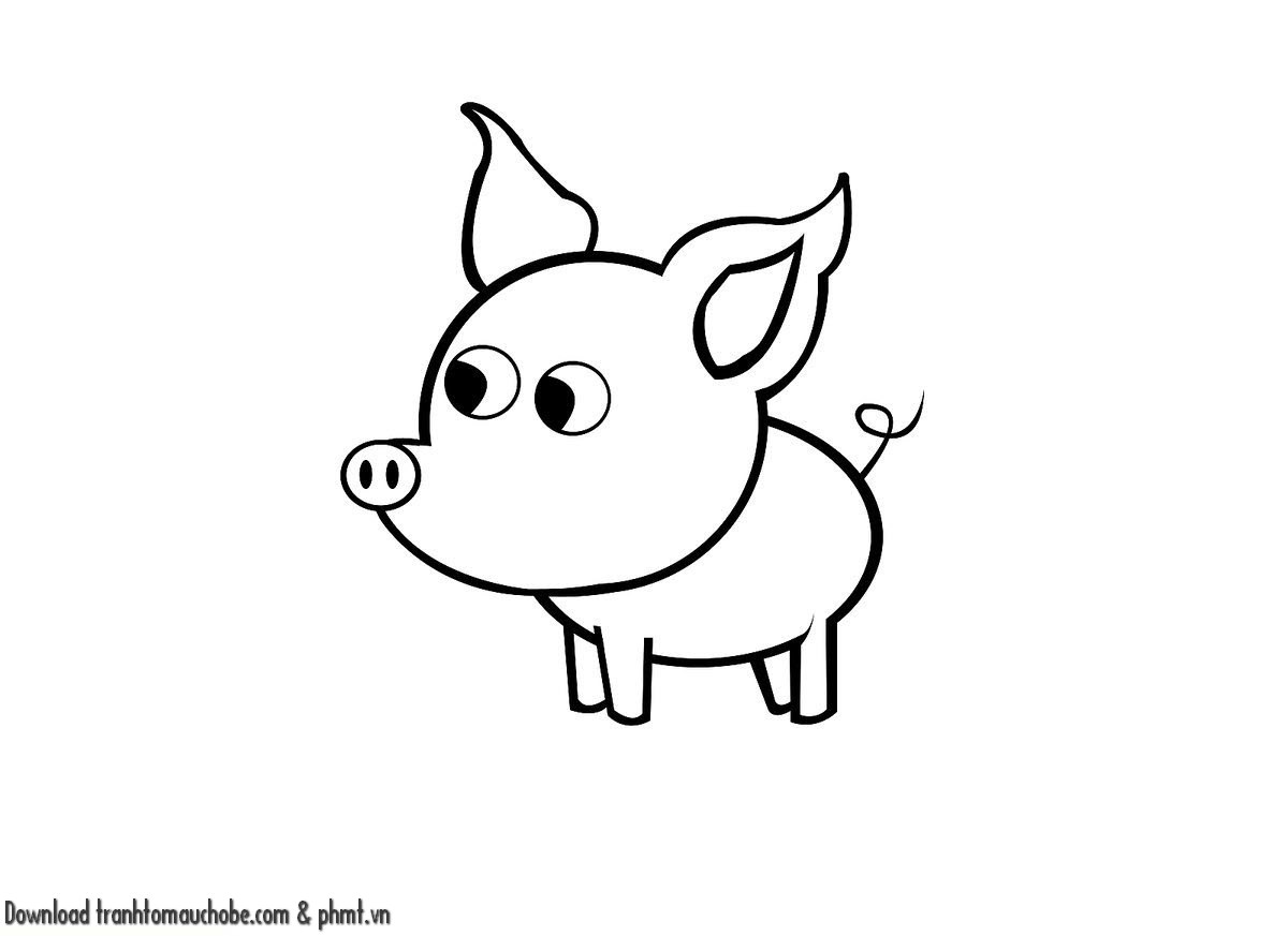 tranh to mau con heo ngo nghinh va de thuong 57