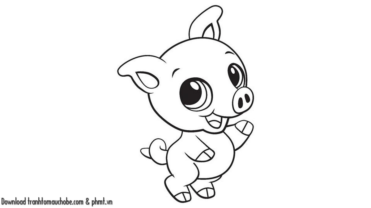 tranh to mau con heo ngo nghinh va de thuong 58