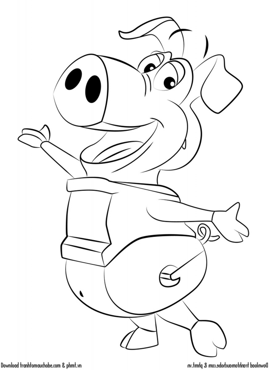 tranh to mau con heo ngo nghinh va de thuong 6