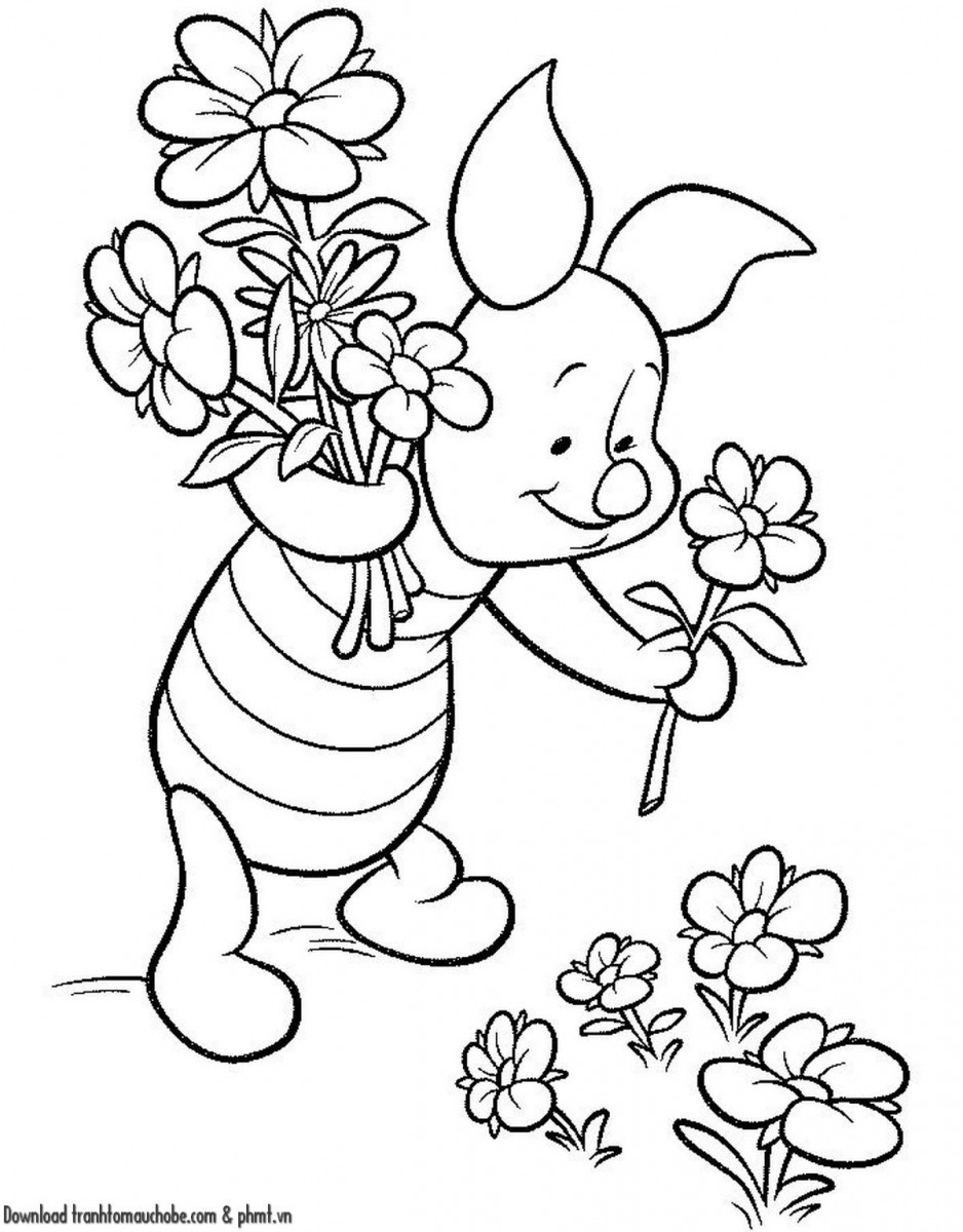 tranh to mau con heo ngo nghinh va de thuong 8