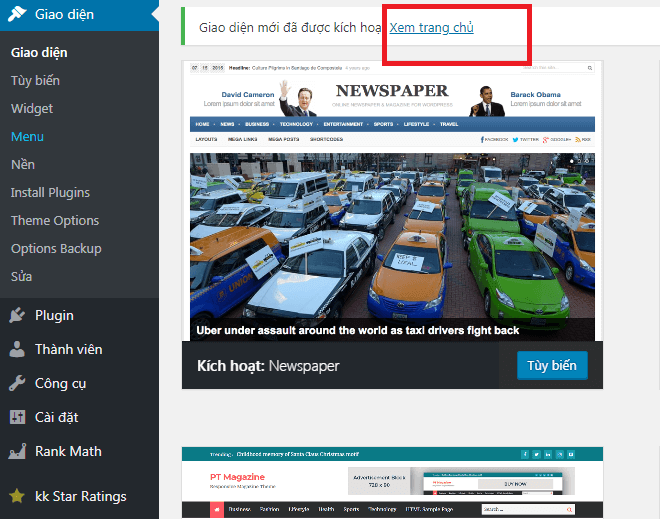 Hướng dẫn 2 cách cài đặt Theme WordPress giống demo cho Newbie 12 xem trang chủ