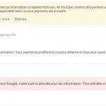 Điền thông tin thuế (tax information) Youtube